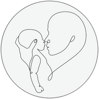 Stillberatung Laktationsberatung Baby mit Mama Strichzeichnung